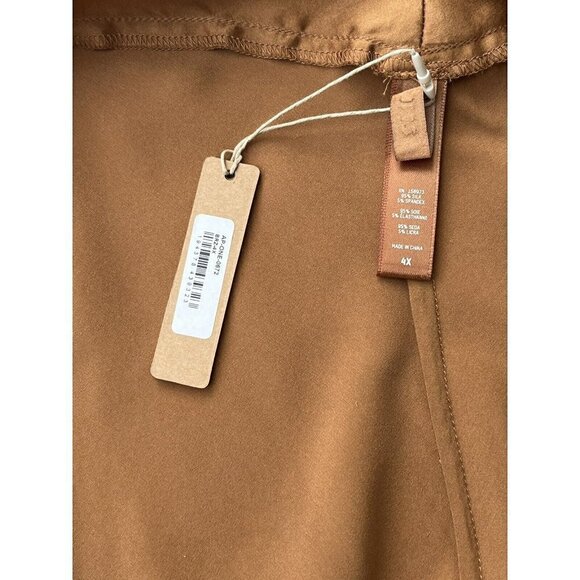 SKIMS Women's Silk Ruffle Loungewear Lingerie Teddy Bodysuit In Bronze Size 4X - Picture 3 of 11